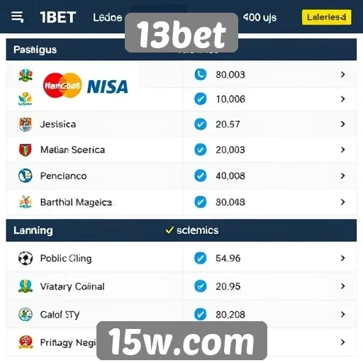 Métodos de pagamento aceitos pelo 13bet